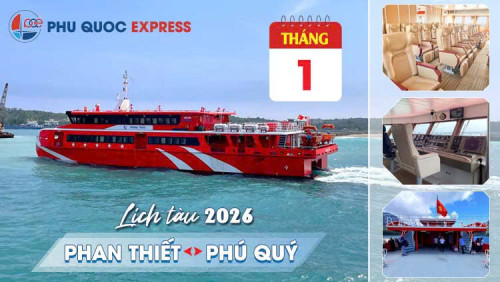 Lịch tàu Trưng Trắc Phan Thiết - Phú Quý tháng 1