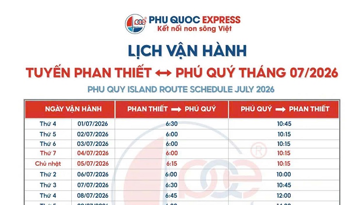 Lịch tàu Phan Thiết - Phú Quý 7/2026
